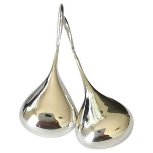 Sterling Silver Modernist  Large teardrop earrings 🆕